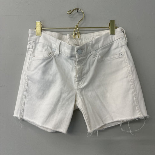 7 For All Mankind White Cutoff Denim Shorts 28