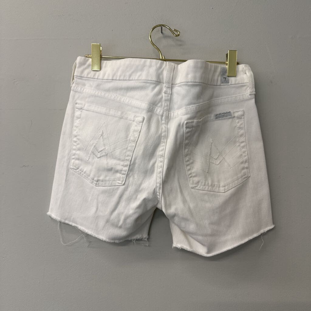 7 For All Mankind White Cutoff Denim Shorts 28