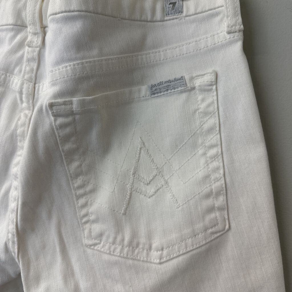 7 For All Mankind White Cutoff Denim Shorts 28