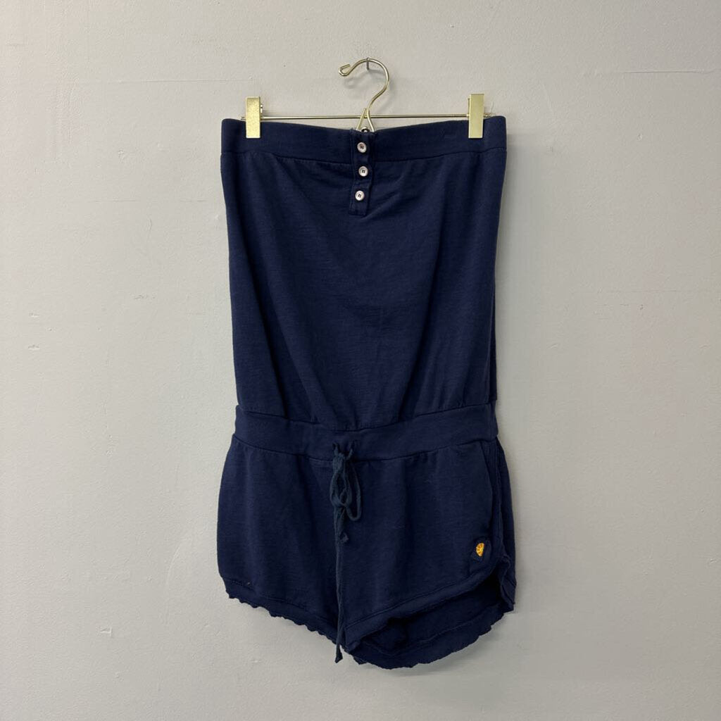 C and C California Navy Strapless Romper Small