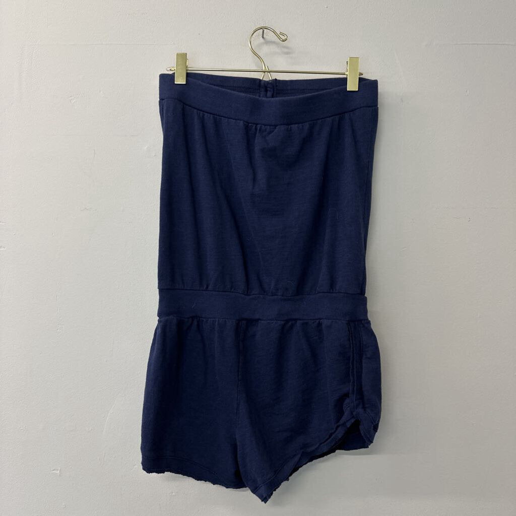 C and C California Navy Strapless Romper Small