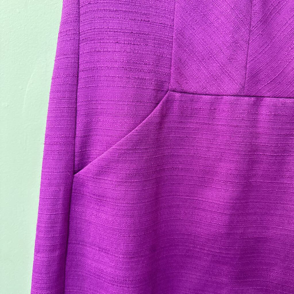 Loft Bright Purple Textured Sleeveless Dress 4