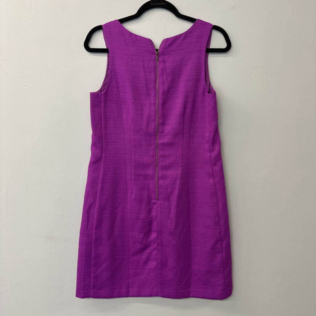 Loft Bright Purple Textured Sleeveless Dress 4