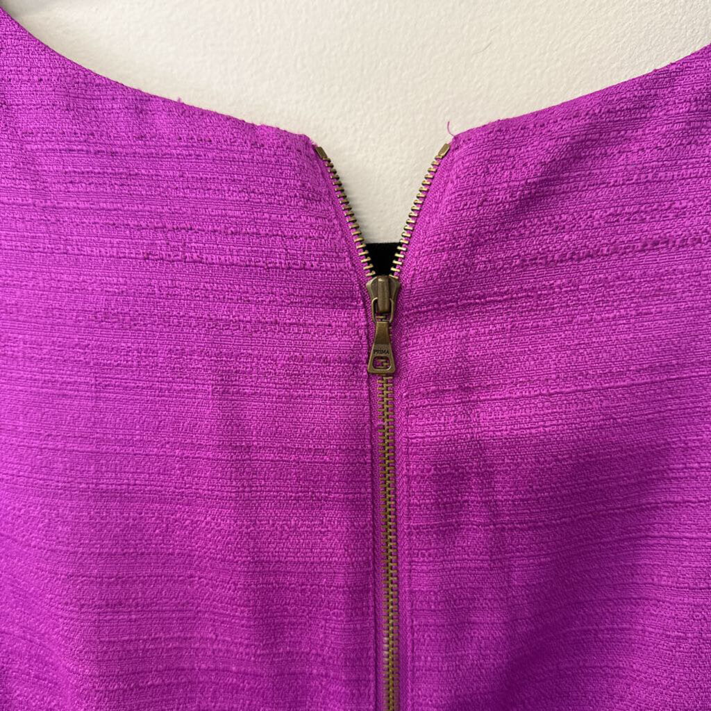 Loft Bright Purple Textured Sleeveless Dress 4