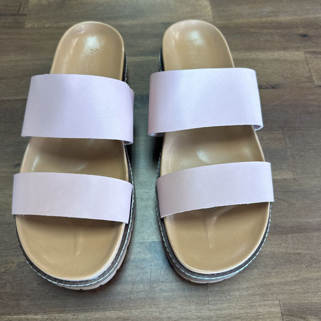 Madewell Dusty Blush Double Strap Slide Sandals 10