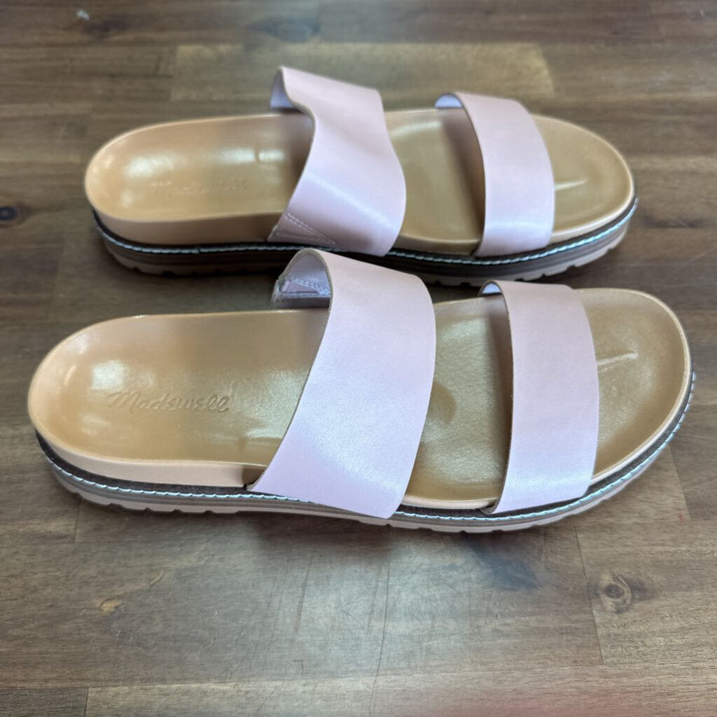 Madewell Dusty Blush Double Strap Slide Sandals 10