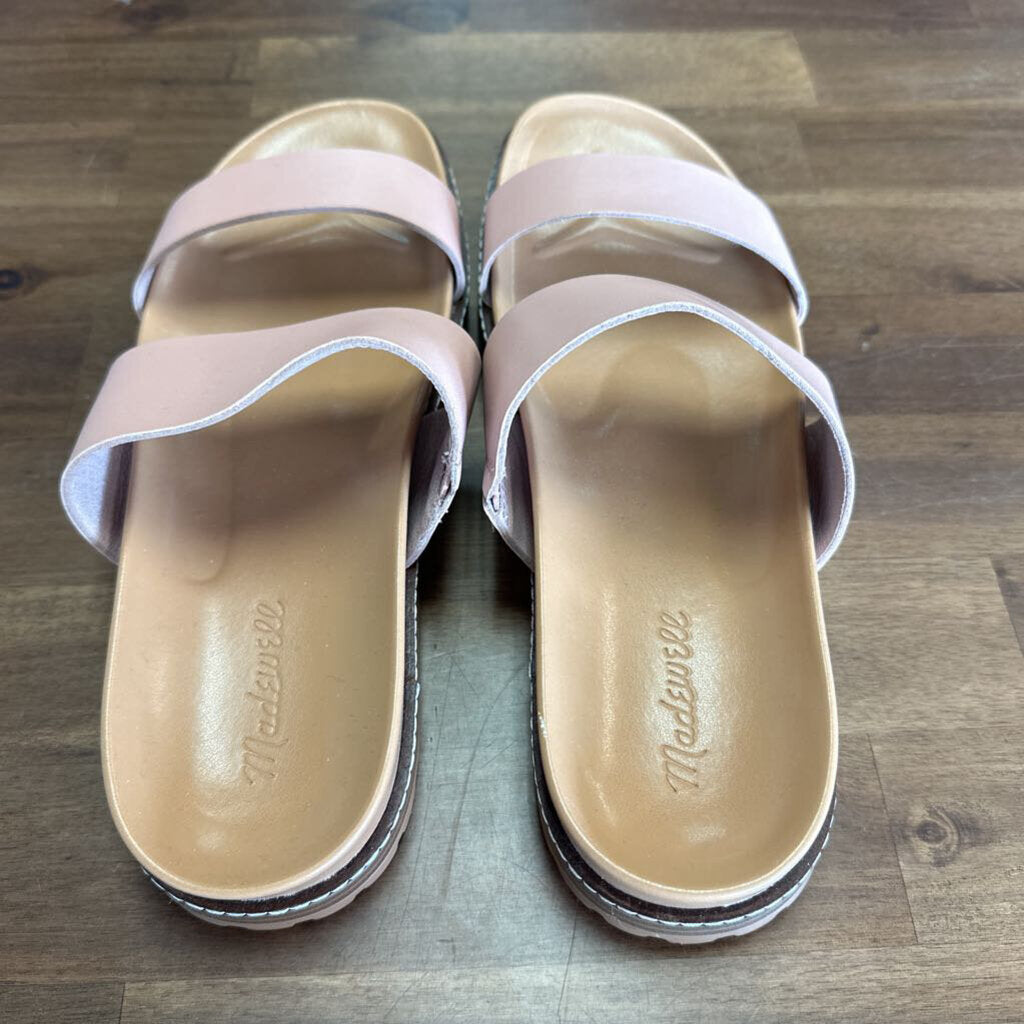 Madewell Dusty Blush Double Strap Slide Sandals 10