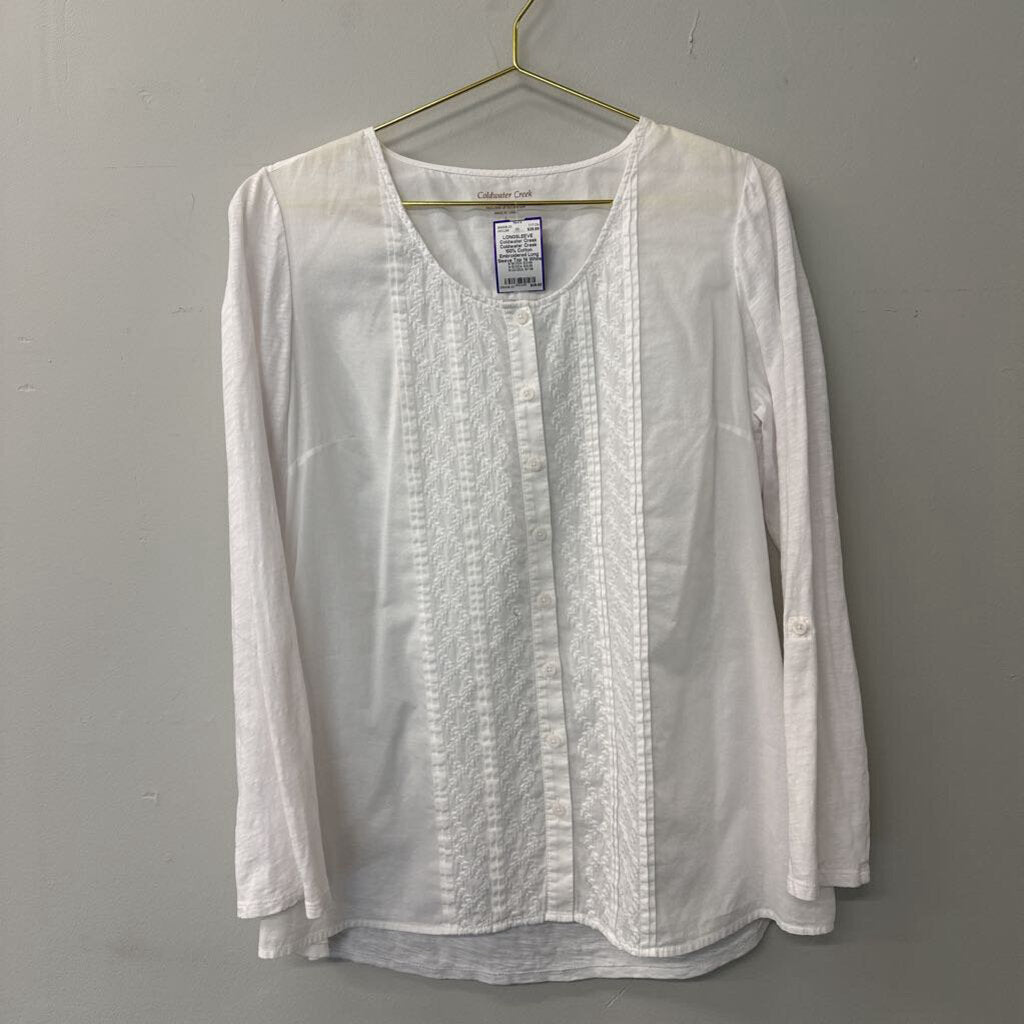 Coldwater Creek 100% Cotton Embroidered Long Sleeve Top 14