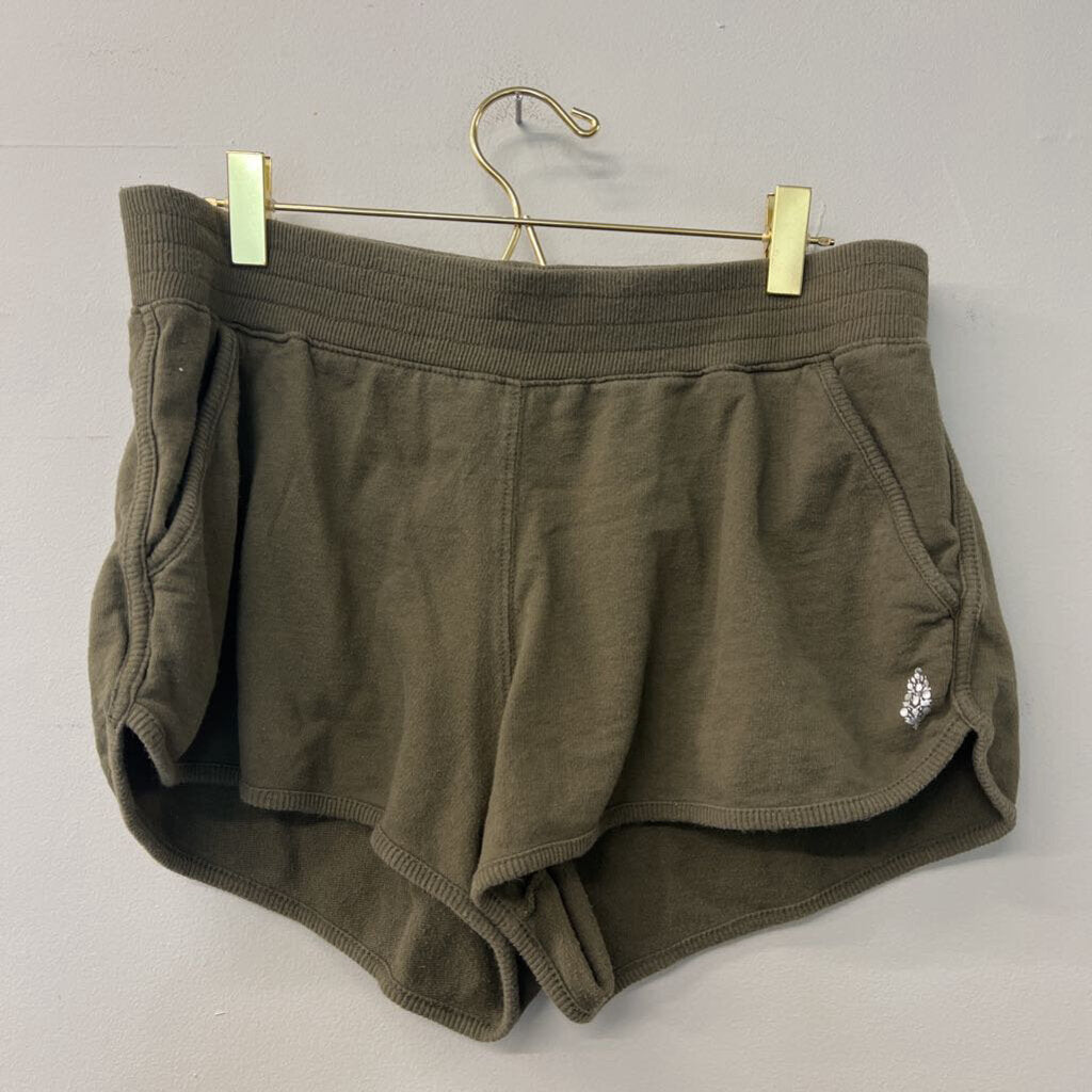 Free People Movement Green Cotton Shorts Medium