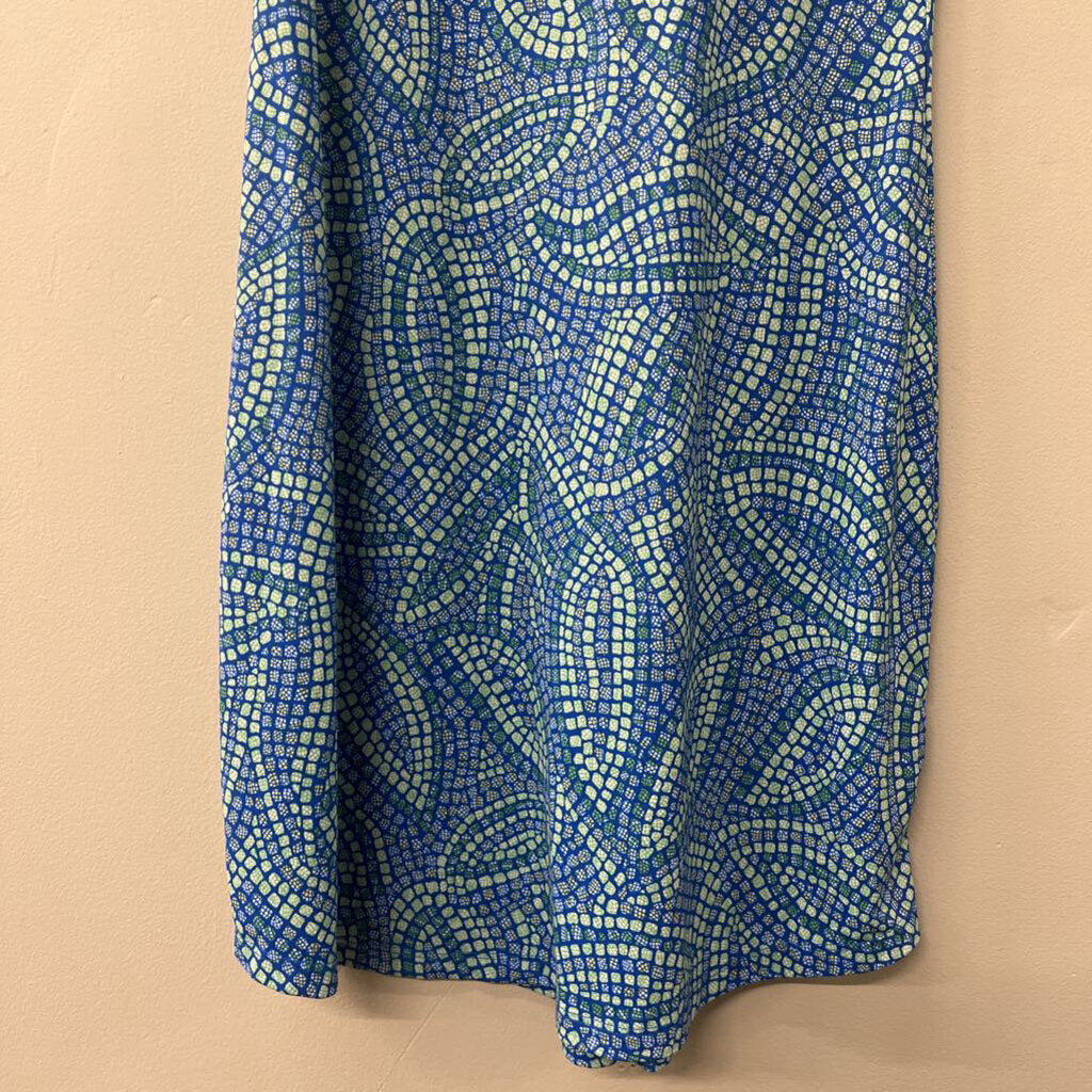 Columbia Blue/ Green Print Tank Dress Small