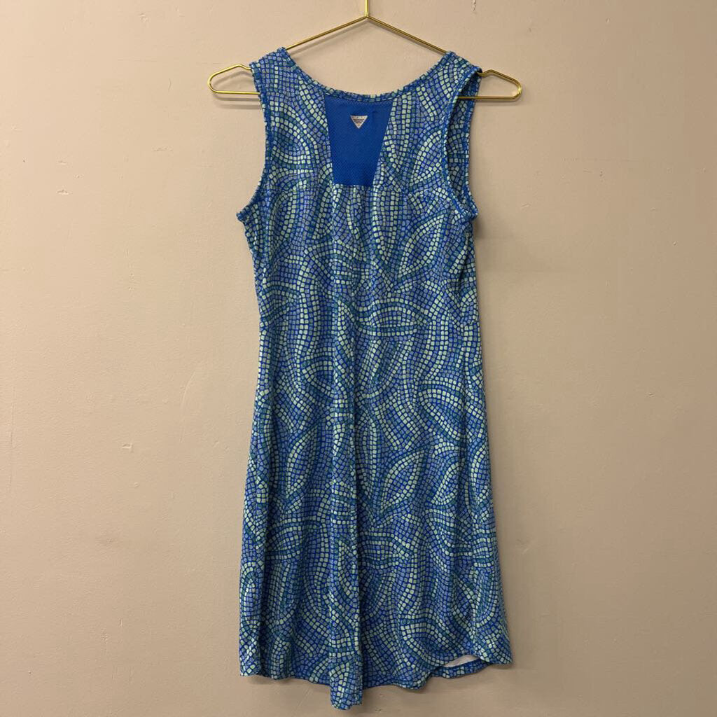 Columbia Blue/ Green Print Tank Dress Small