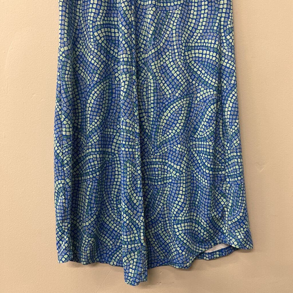 Columbia Blue/ Green Print Tank Dress Small