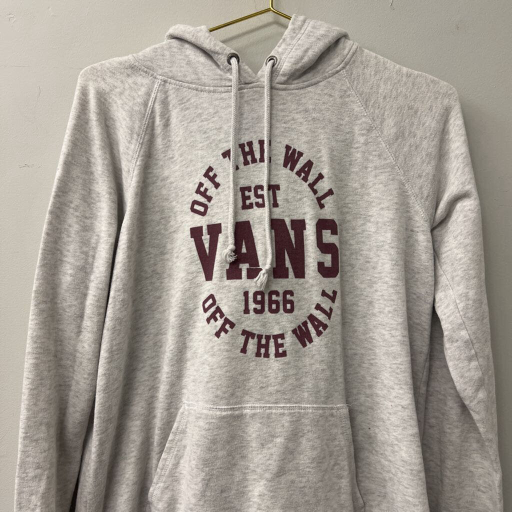 Vans Grey Logo Hooded Sweatshirt Large