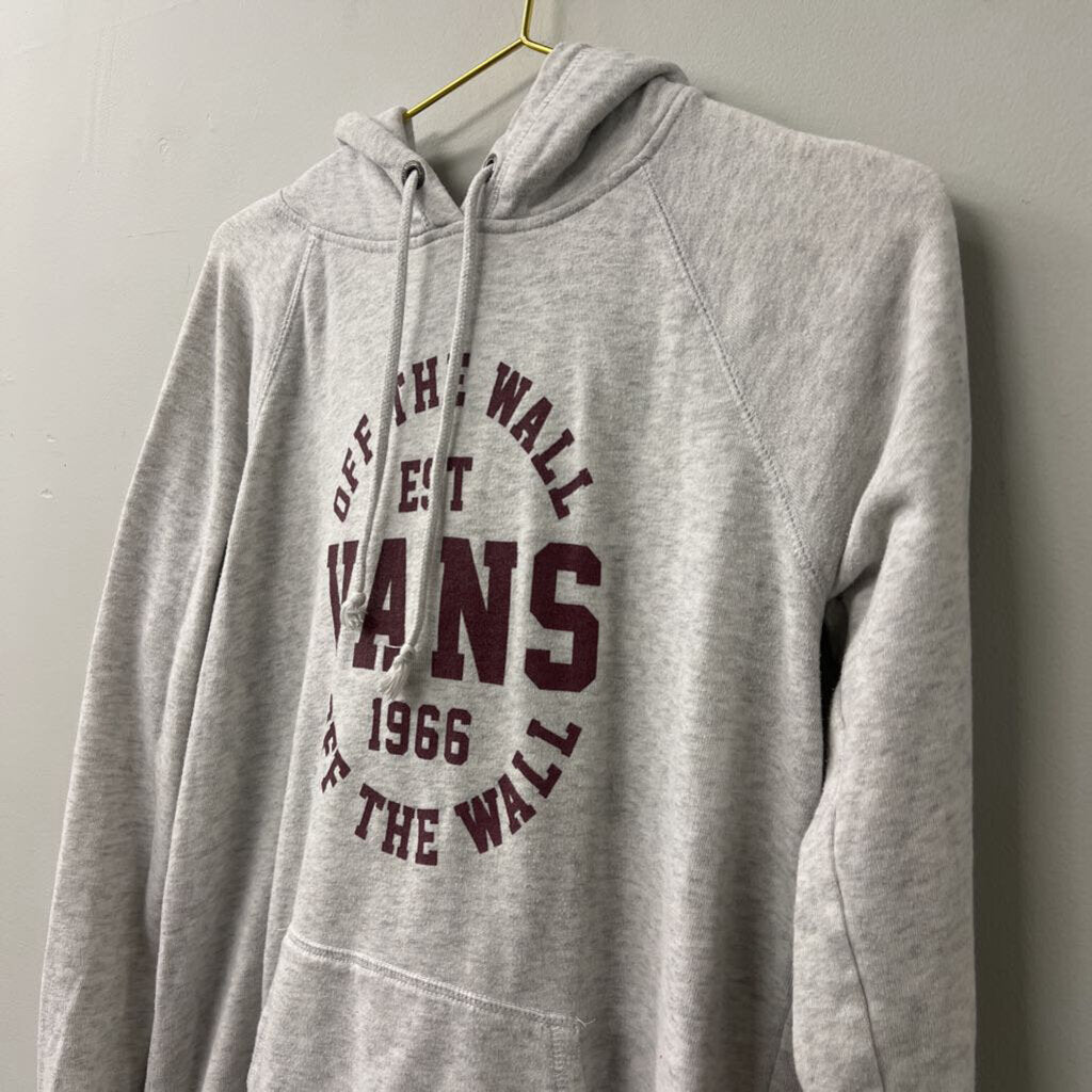 Vans Grey Logo Hooded Sweatshirt Large