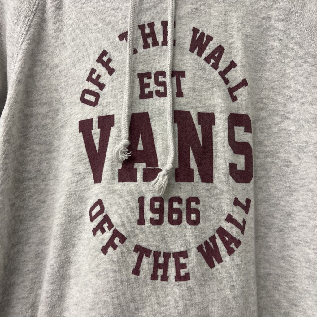 Vans Grey Logo Hooded Sweatshirt Large