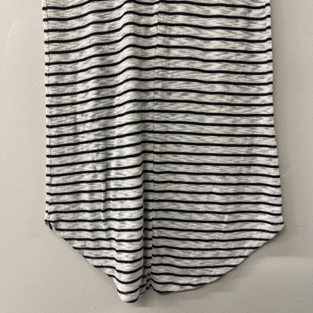 Merona Black/ White Striped Sleeveless Dress With Hood Small