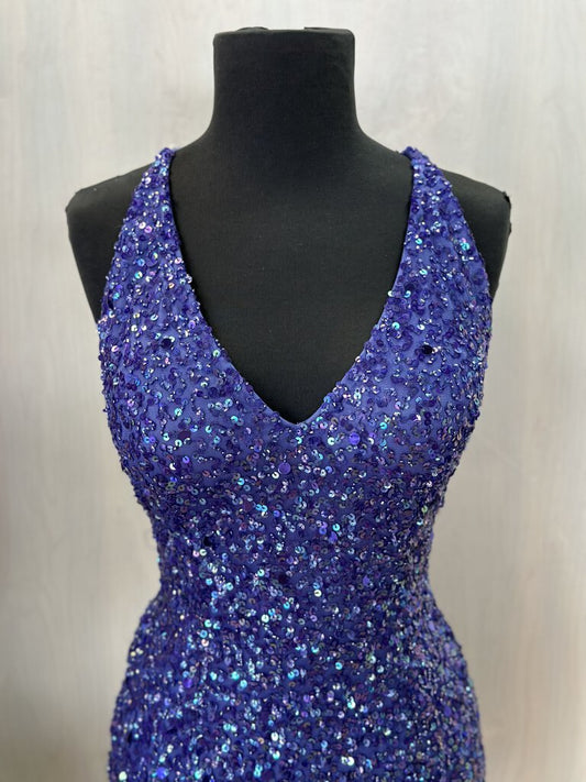 Scala Purple Short Fitted Formal Dress 6