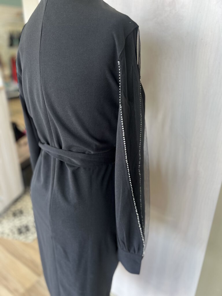 Black Longsleeve Dress with Mesh Sleeves Large