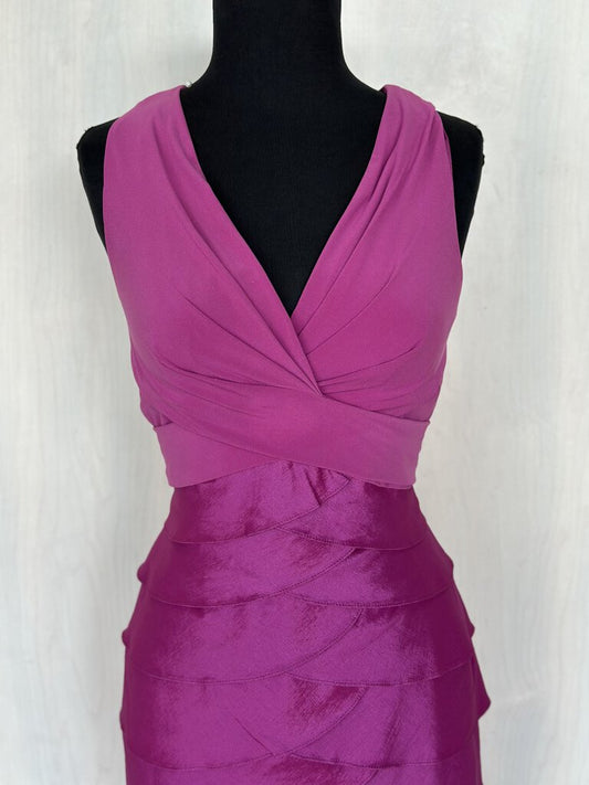 Adrianna Papell Fuchsia Layered Short Dress 8