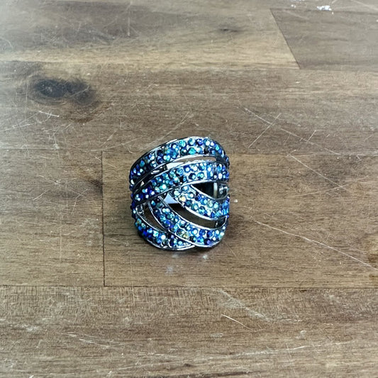 Black/BlueJewel Costume Jewelry Ring