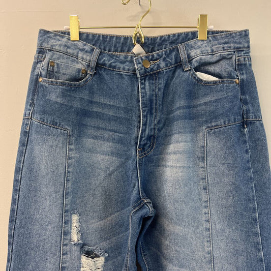 Tempo Paris Distressed Cropped Denim Large