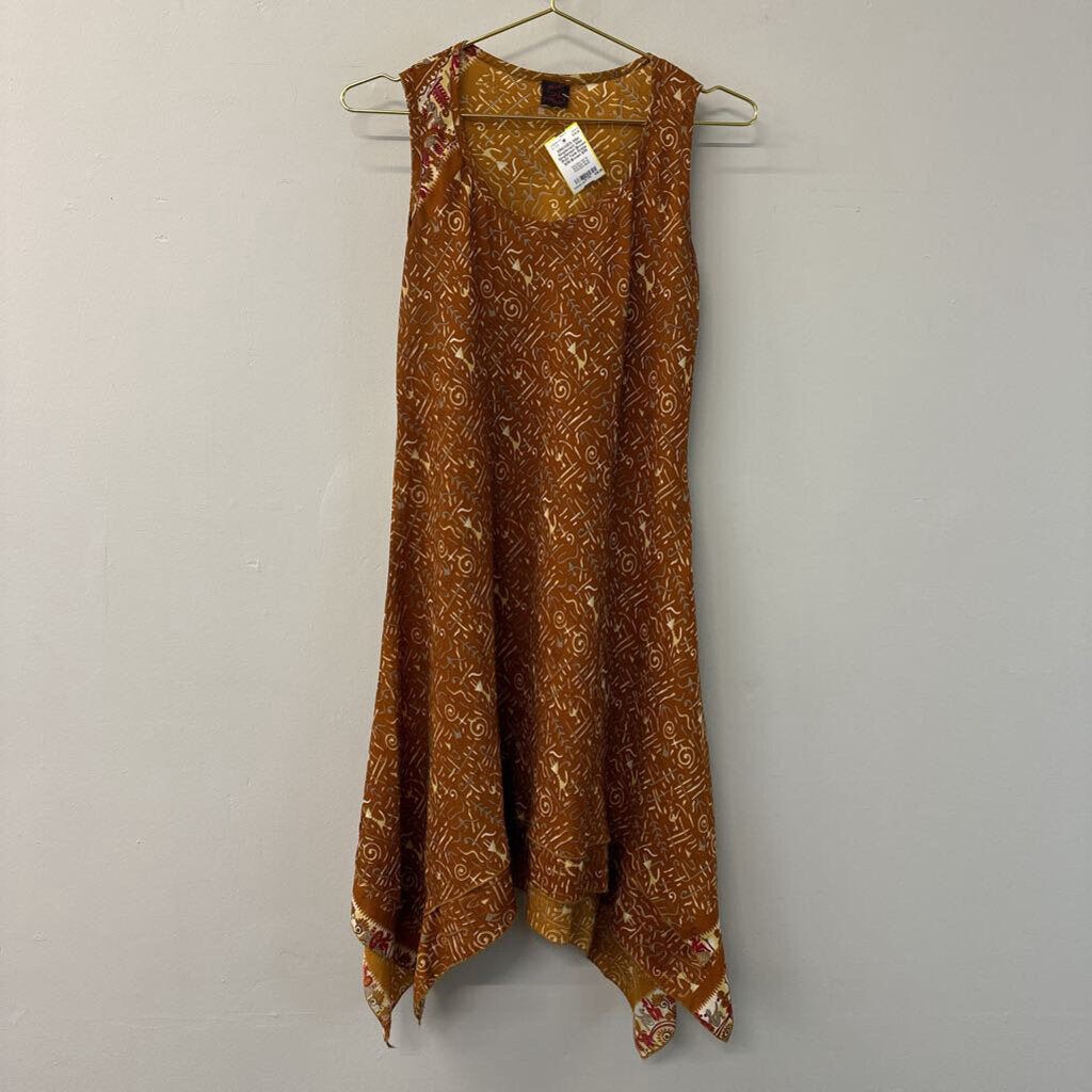 Aller Simplement Brown Print Tank Dress S/M