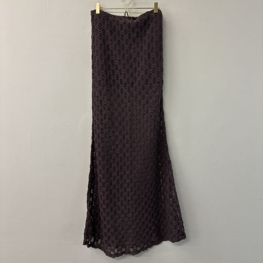 RVCA Brown Knit Maxi Partially Unlined Skirt Small