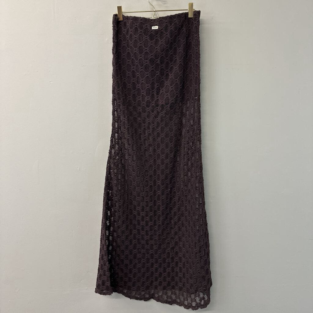 RVCA Brown Knit Maxi Partially Unlined Skirt Small