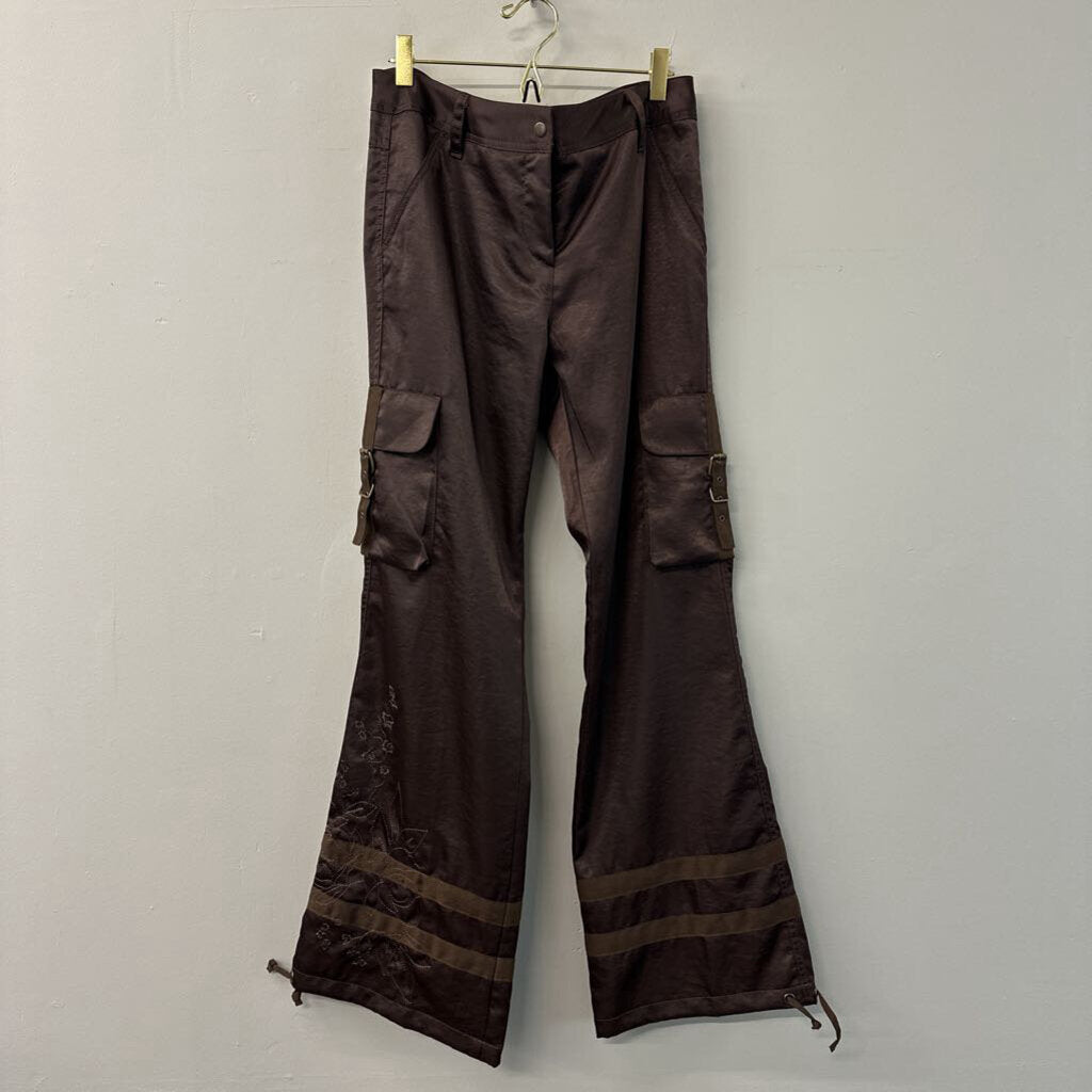 Express Brown Silky Cargo Pants 6