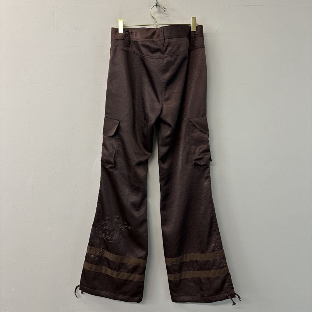 Express Brown Silky Cargo Pants 6