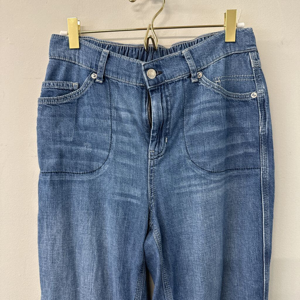 Free People Medium Wash Raw Hem Jeans Small