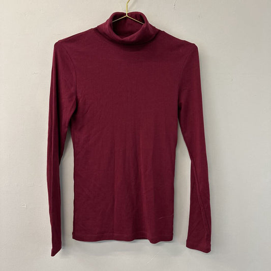 J Crew Burgundy Long Sleeve Turtleneck Top Small