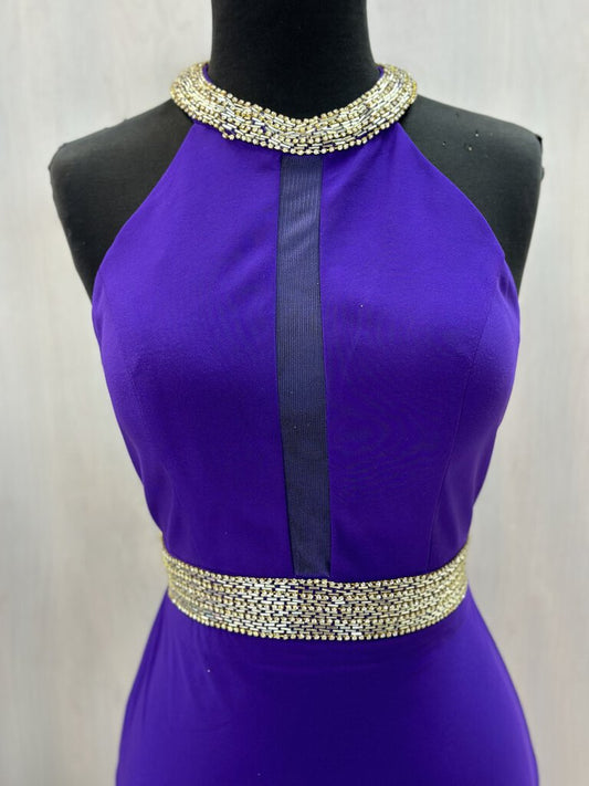 Purple High Neck Embellished Neck 8