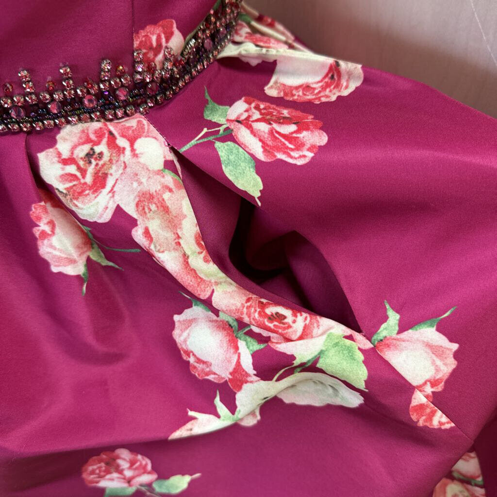 Sherri Hill Fuchsia Floral Homecoming Dress 6