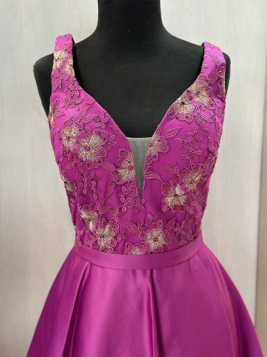 Raspberry Lace/Satin Homecoming Dress 10