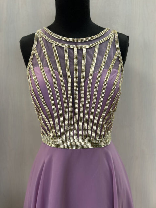 Lavender High Neck Sparkle Dress 14