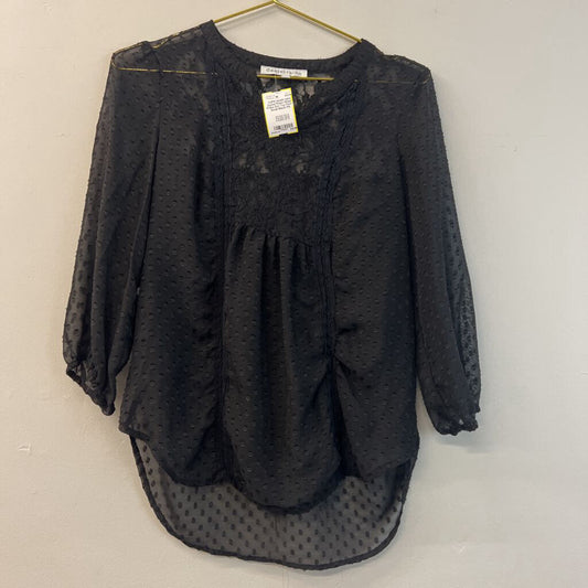 Daniel Rainn Sheer Polka Dot Top Petite Small