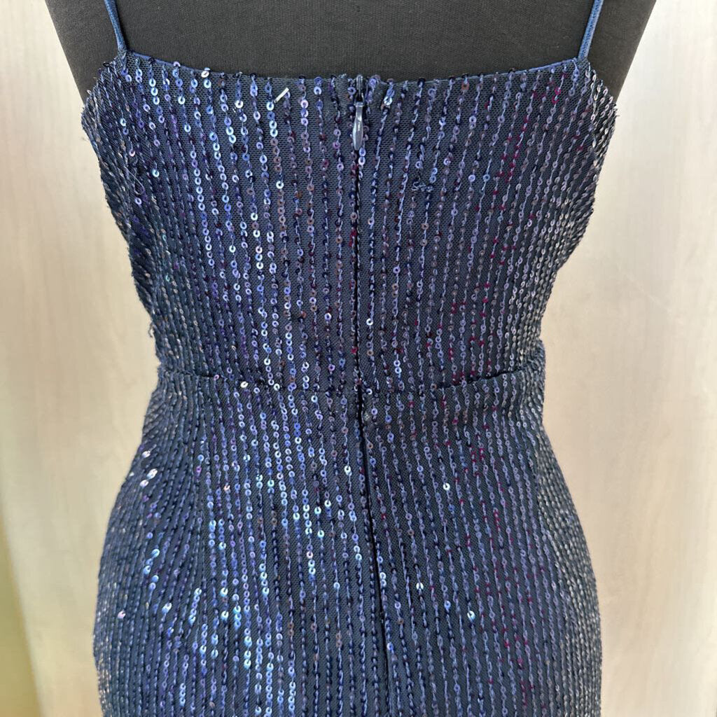 Navy Sequin Homecoming Dress