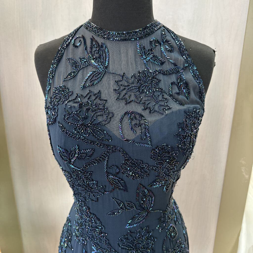 vintage beaded cocktail dress Vintage 90s Black Beaded Silk Cocktail Party Dress