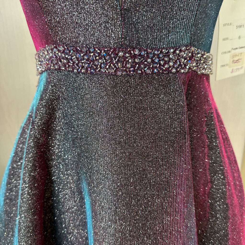 Purple Shimmer Strappy Homecoming Dress 6