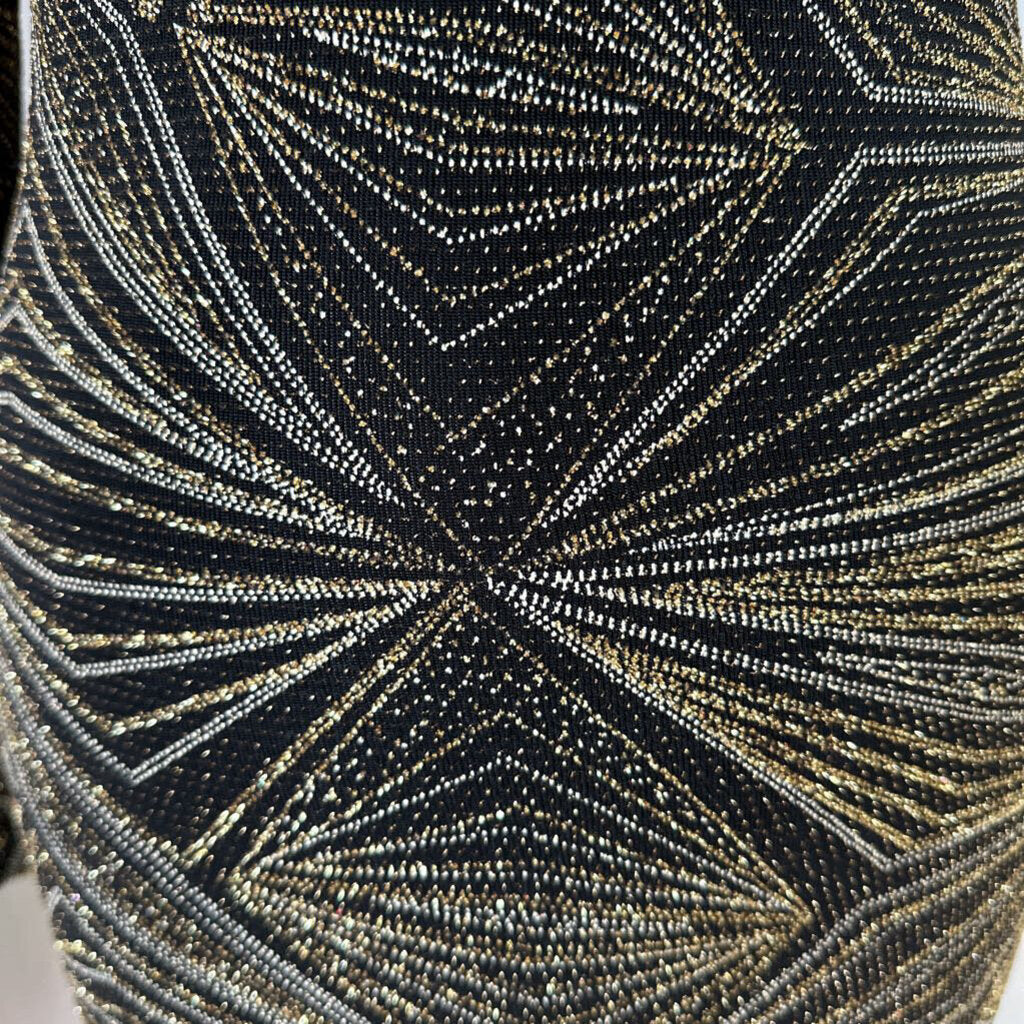 Black/Gold Shimmer Geo Print Dress Medium