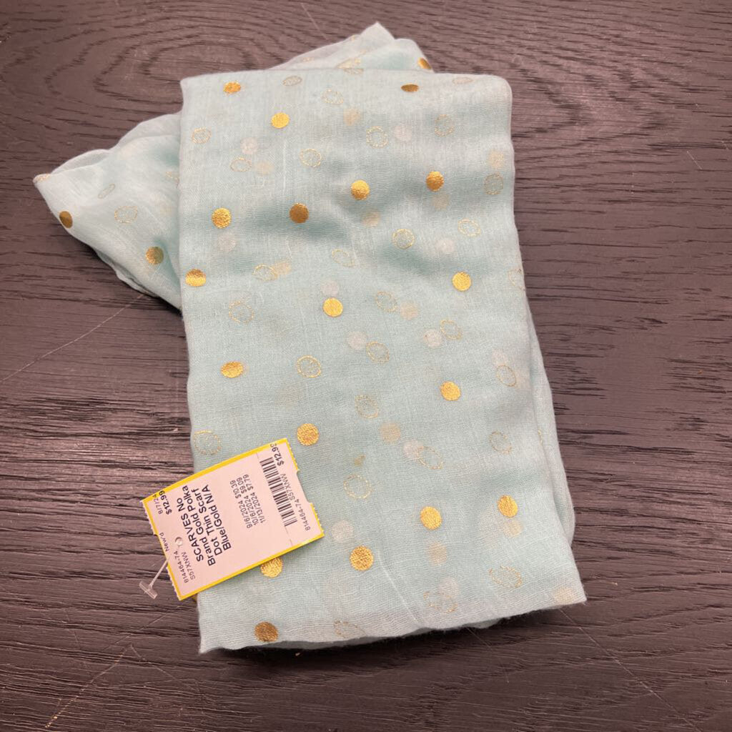 Gold Polka Dot Thin Scarf