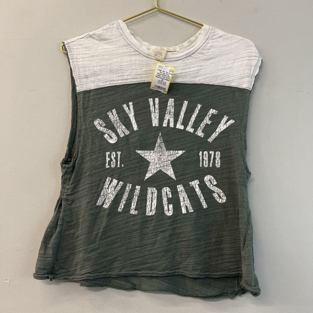 We the Free Green/White Sky Valley Tank Extra Small