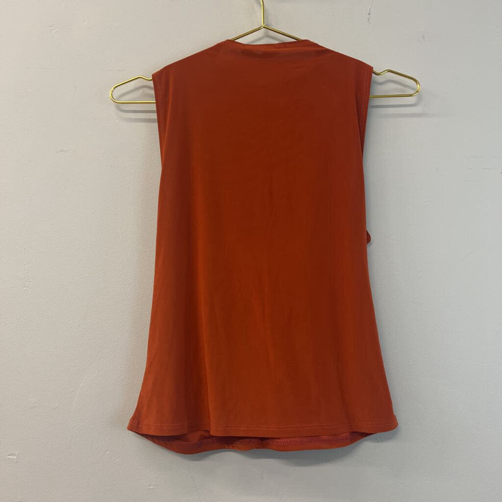 All Saints Burnt Orange Ruched Tank Top Small