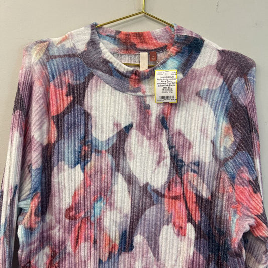 Anthropologie Floral Terry Mockneck Top Extra Large