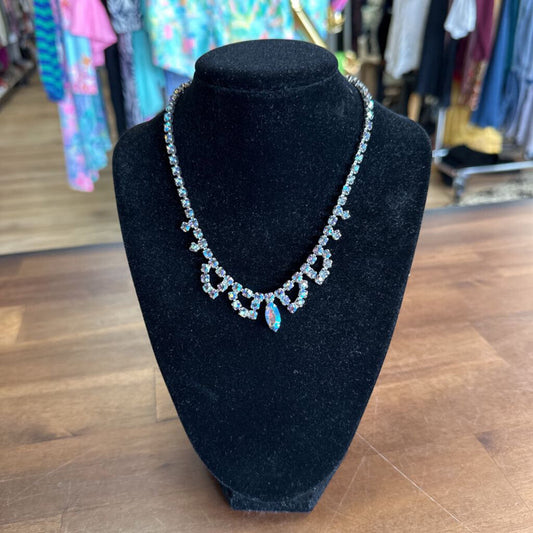 Vintage Blue Crystal Necklace