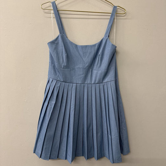 Trixxi Blue Chambray Pleated Skirt Dress Extra Large