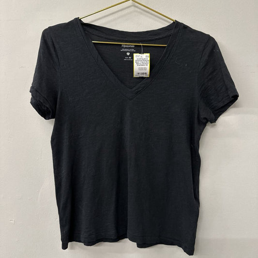 Madewell Black V Neck Short Sleeve Top Extra Small