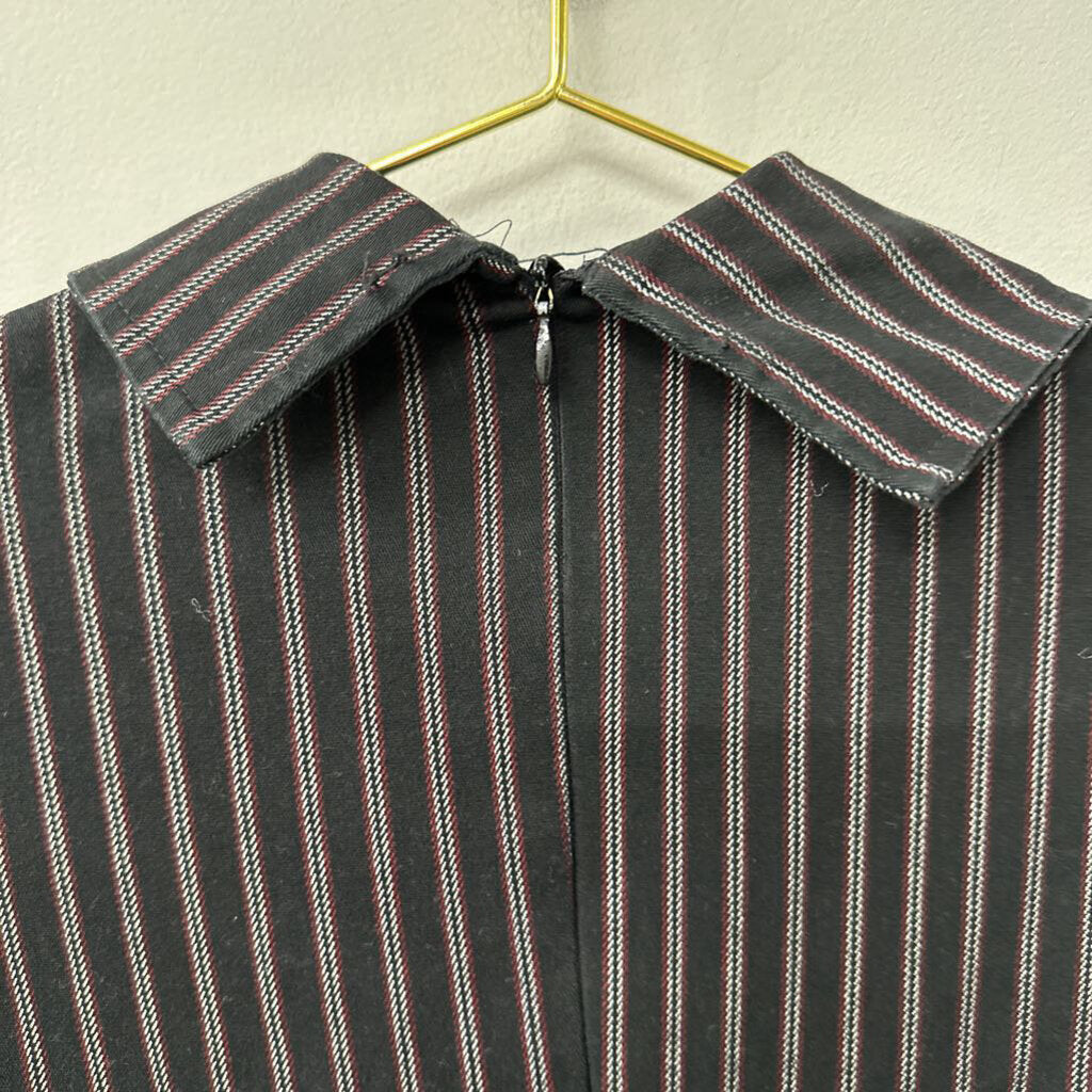 Vintage Lip Service Black Striped Short Sleeve Dress Medium