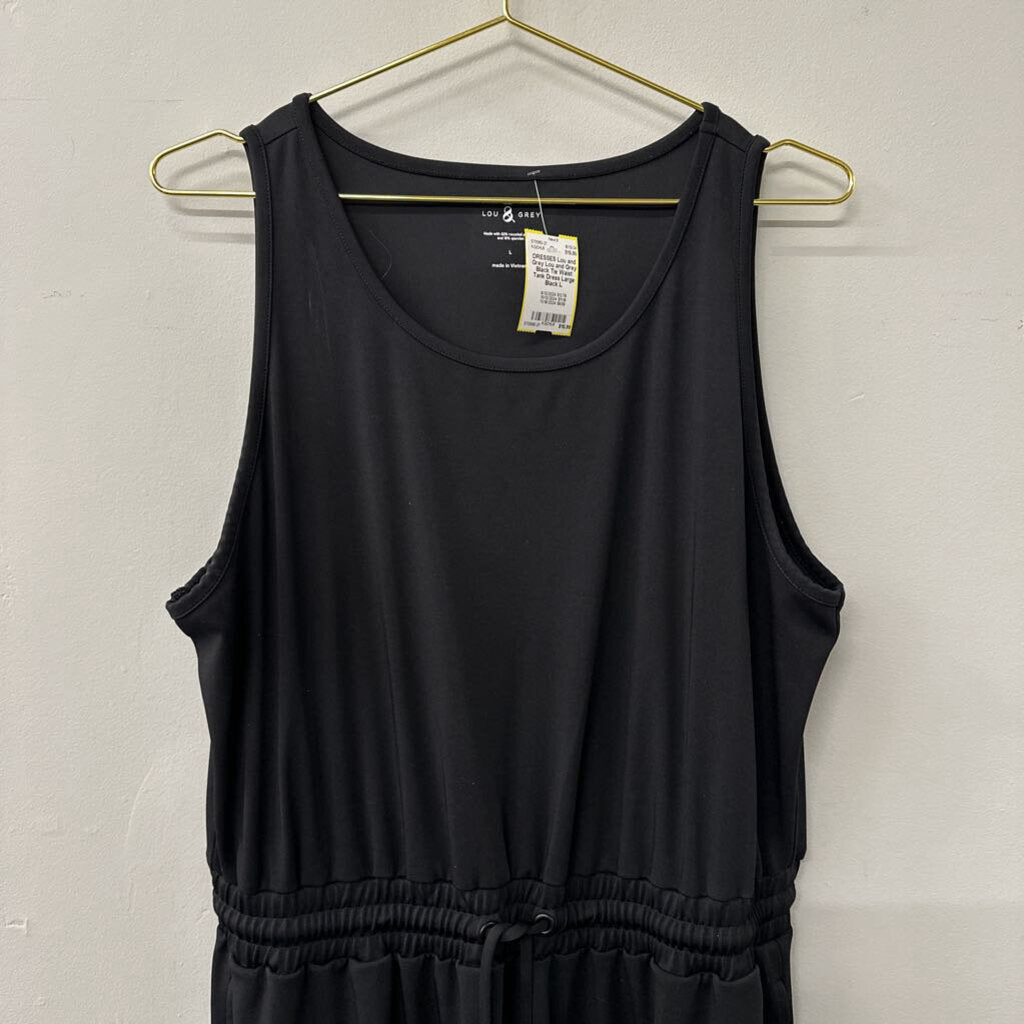 Lou and Grey Black Tie Waist Tank Dress Large